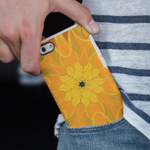 Capa Para iPhone 11 Cartoon Mandala Flor Laranja Amarelo e Vermelho