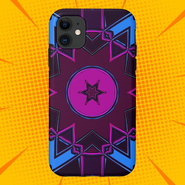 Capa Para iPhone 11 Cartoon Mandala Puro Rosa e Azul (Criador carregado)