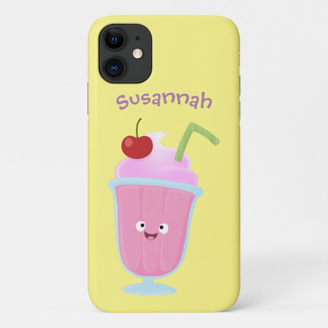 Capa Para iPhone 11 Cartoon sundae de sorvete de morango (Verso)