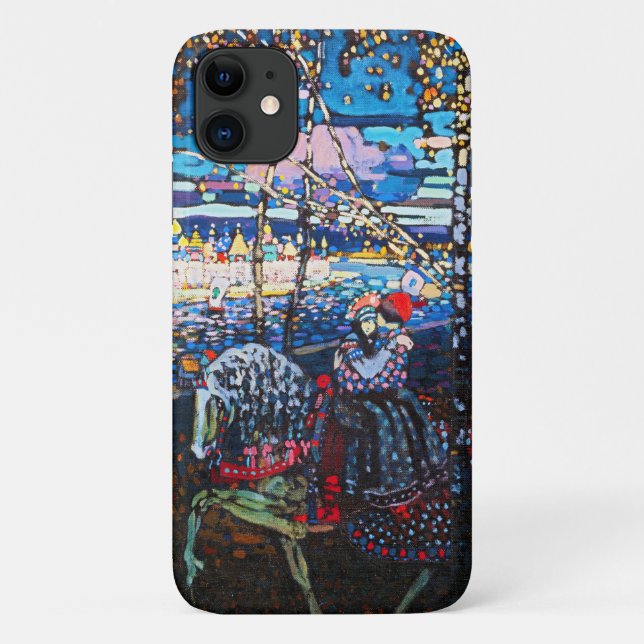Capa Para iPhone 11 Casal Andando um Cavalo Branco, Wassily Kandinsky (Verso)