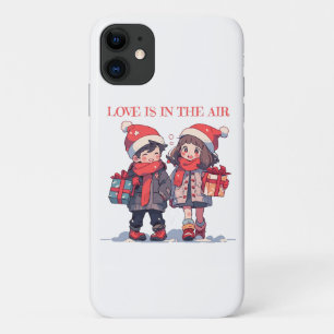 Capa Para iPhone 11 Casal de Natal - O amor está no ar