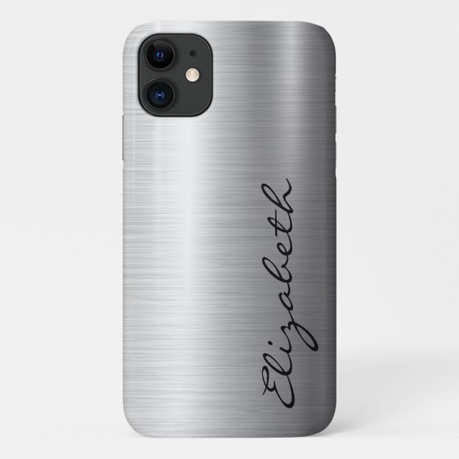 Capa Para iPhone 11 Cascata de aspecto metálico sem aço inoxidável (Verso)