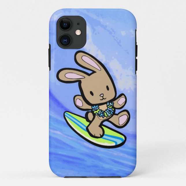 Capa Para iPhone 11 Casemato de coelho de chocolate surfando iPhone 5 (Verso)