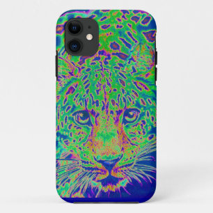 Capa Para iPhone 11 caso 5 de iphone de leopardo verde, azul e roxo