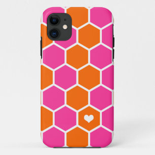 Capa Para iPhone 11 Caso "Amor Vibrante Cor-De-Rosa E Laranja" Do iPho