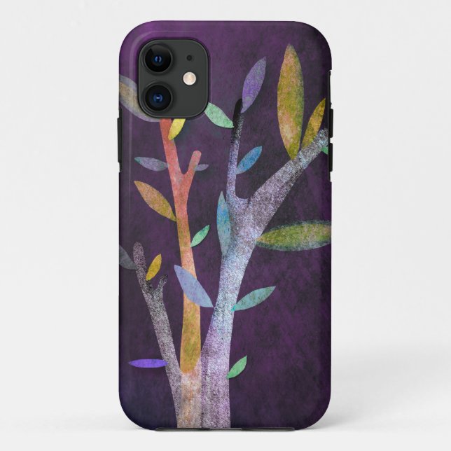 Capa Para iPhone 11 Caso da árvore violeta (Verso)