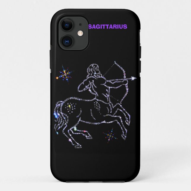 Capa Para iPhone 11 Caso de Astrologia do Sagitário (Verso)