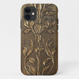 Capa Para iPhone 11 Caso de bronze do iPhone 5 do teste padrão de