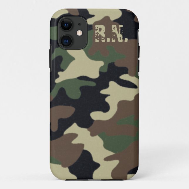 Capa Para iPhone 11 Caso de Camo de Floresta Personalizada do iPhone (Verso)