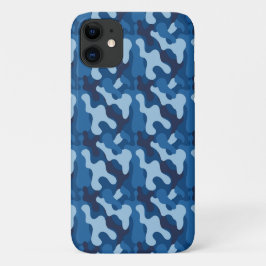 Capa Para iPhone 11 Caso de Camuflagem Azul | iTelefone | iPad | Samsu