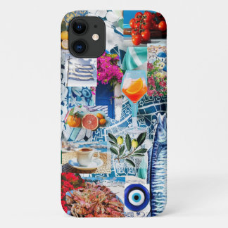Capa Para iPhone 11 caso de colagem de férias na Grécia