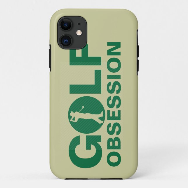 Capa Para iPhone 11 Caso de Golf Obsessão Green Tan Golfing iPhone 5 (Verso)