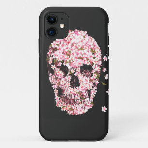 Capa Para iPhone 11 Caso de Iphone 5/5S do crânio da flor