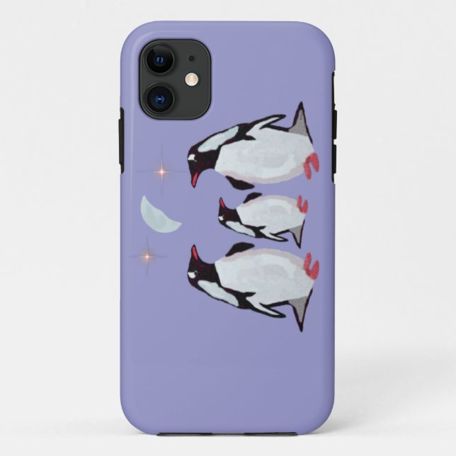 Capa Para iPhone 11 Caso de IPhone 5 da lua do pinguim (Verso)