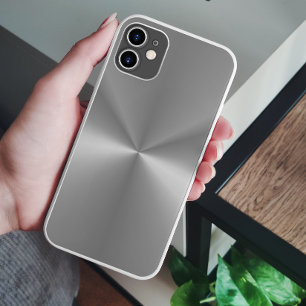 Capa Para iPhone 11 Caso de prata metálico brilhante do iPhone 5