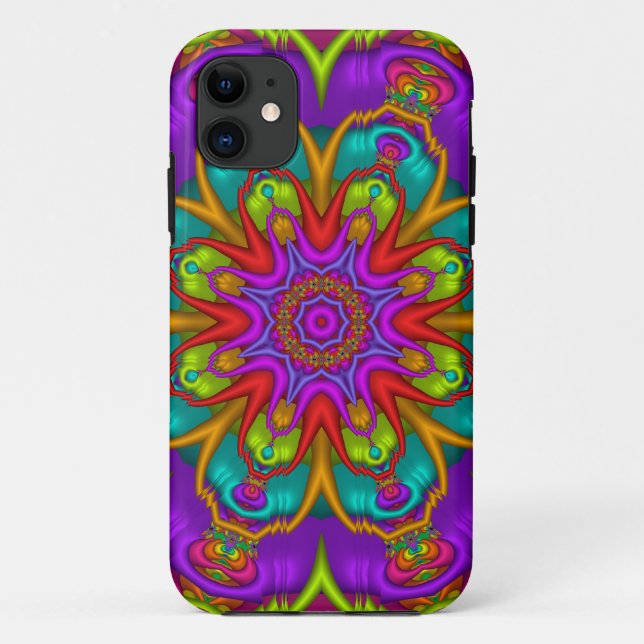 Capa Para iPhone 11 Caso decorativo do iPhone 5 do caleidoscópio (Verso)