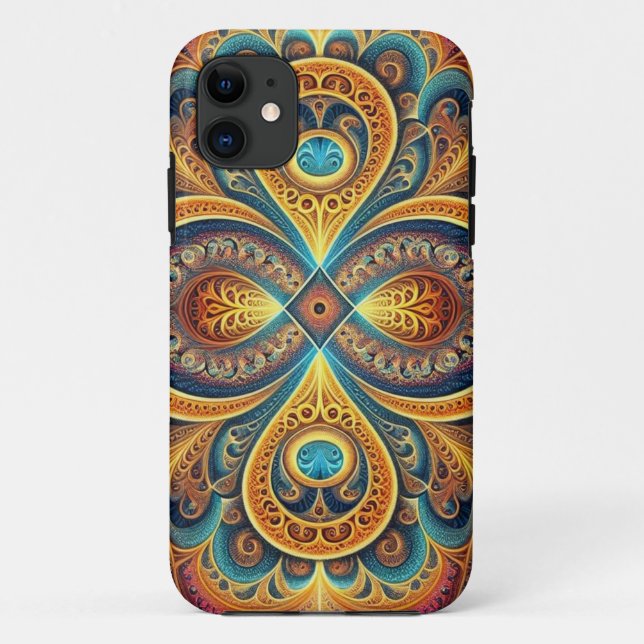Capa Para iPhone 11 Caso do iPhone 11 Fractal Vibrante (Verso)