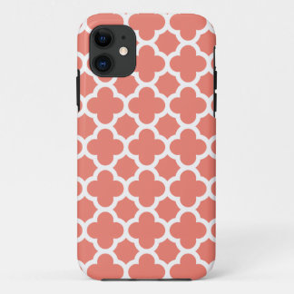 Capa Para iPhone 11 Caso do iPhone 5/5S de Quatrefoil no coral