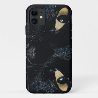 Capa Para iPhone 11 Caso do iPhone 5 da cara do gato preto do KRW