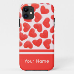 Capa Para iPhone 11 Caso do iPhone 5 de Nome Rosa de Corações Doce