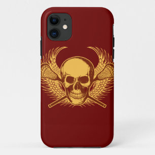 Capa Para iPhone 11 Caso do iphone 5 do crânio do Lacrosse - vermelho