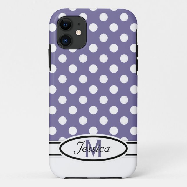 Capa Para iPhone 11 Caso do iPhone 5 do monograma das bolinhas de P & (Verso)