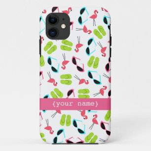 Capa Para iPhone 11 Caso do iPhone 5 dos flamingos & dos óculos de so
