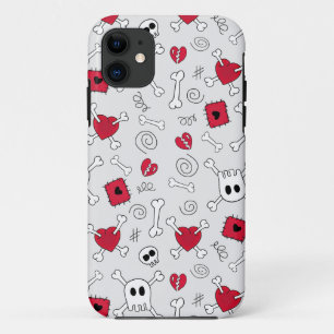 Capa Para iPhone 11 Caso dos Doodles iPhone5 dos crânios e dos