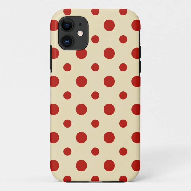 Capa Para iPhone 11 Caso dos Pontos Retro Strawberry&Vanilla iPhone 5/ (Verso)