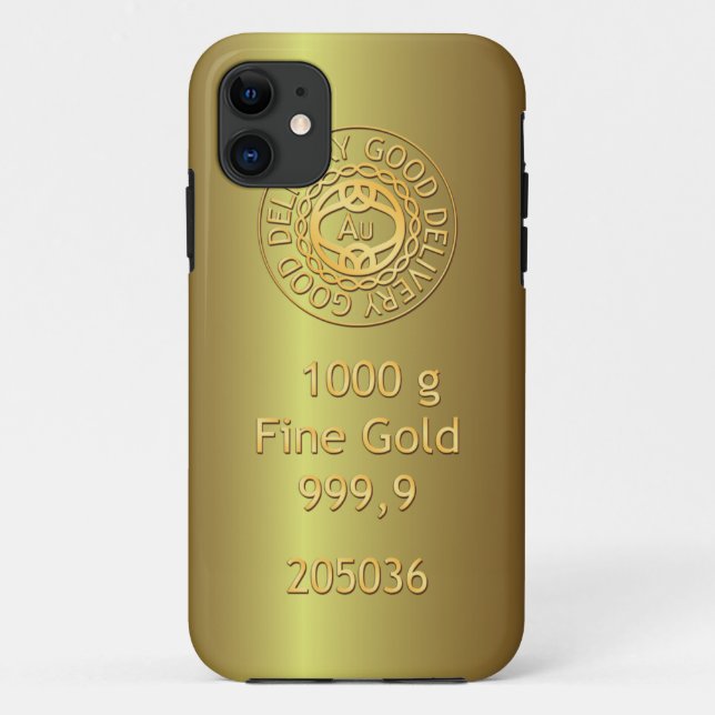 Capa Para iPhone 11 Caso Dourado de Estilo de Ouro de Bullion iPhone 5 (Verso)