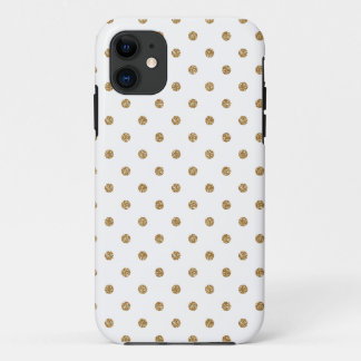 Capa Para iPhone 11 Caso Dourado de Iphone 5 das bolinhas