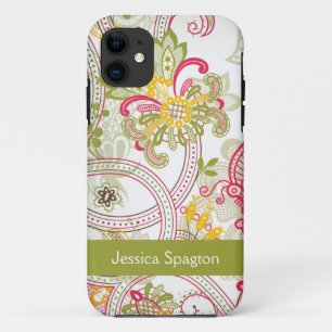 Capa Para iPhone 11 Caso floral do iphone 5 de paisley do redemoinho
