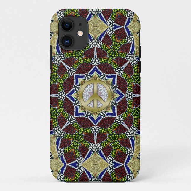 Capa Para iPhone 11 Caso Forest Web Mandala Peace Star iPhone 5 (Verso)