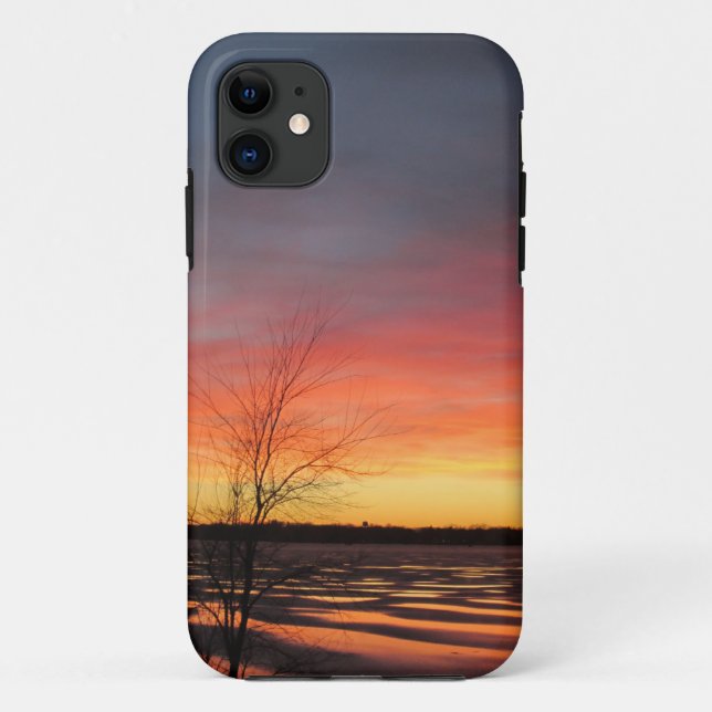 Capa Para iPhone 11 Caso Ice Lake Sunset iPhone 5 (Verso)