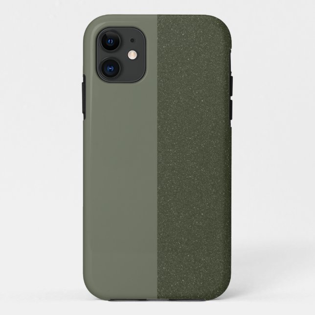 Capa Para iPhone 11 Caso iPhone 11 de Textura Verde de Dois Tons - Per (Verso)