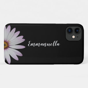 Capa Para iPhone 11 Caso iPhone 11 do Nome da Flor Preta e Branca