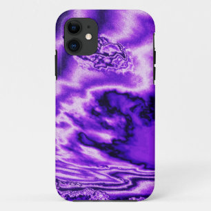 Capa Para iPhone 11 Caso iPhone 5 de nuvens metálicas roxas