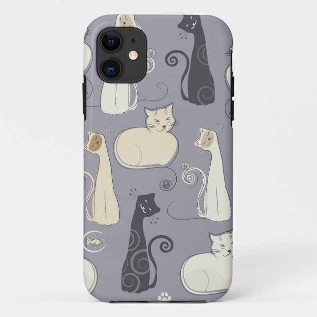 Capa Para iPhone 11 Caso lunático do iPhone 5 dos gatos (Verso)