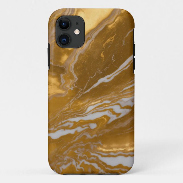 Capa Para iPhone 11 Caso Luxurioso Dourado Marble iPhone/iPad (Verso)