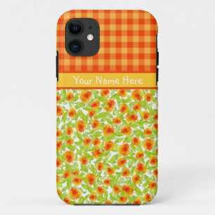 Capa Para iPhone 11 Caso Marigolds e Check Gingham iPhone 5/5 s