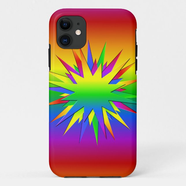 Capa Para iPhone 11 Caso-mate do Rainbow Burst iPhone 5 (Verso)