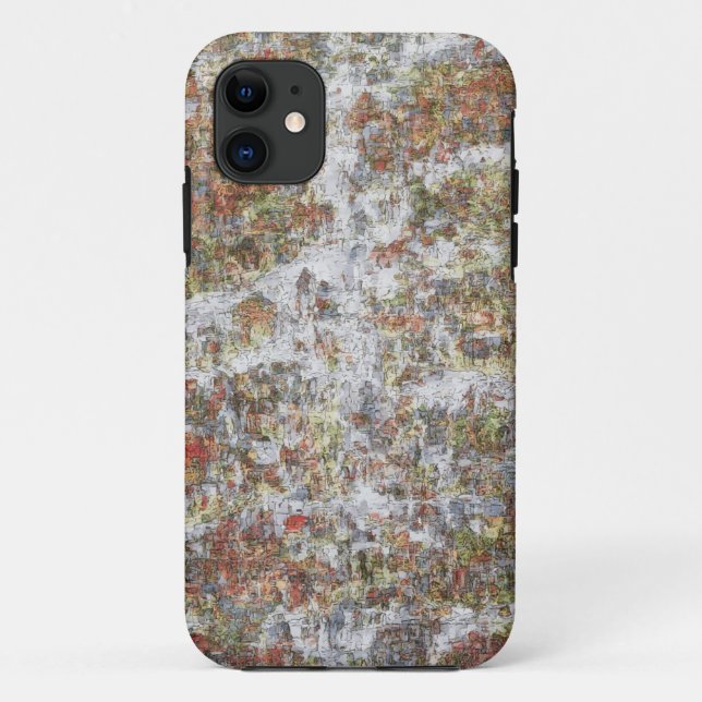 Capa Para iPhone 11 Caso Móvel de Arte Mosaica Urbana (Verso)