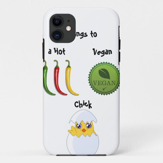 Capa Para iPhone 11 Caso quente do iPhone 5 do pintinho do Vegan (Verso)