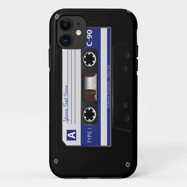 Capa Para iPhone 11 Caso retro do iPhone 5 da fita da cassete áudio (Verso)
