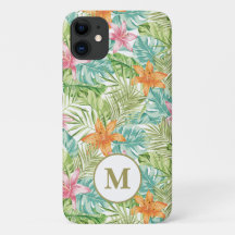 Caso tropical personalizado do iPhone inicial do M