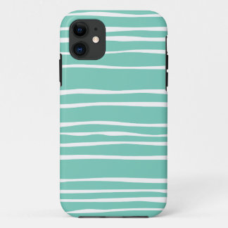 Capa Para iPhone 11 Caso Turquoise Funky Striped iPhone 5/5S