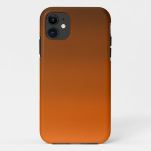 Capa Para iPhone 11 Castanho para Fade Laranja