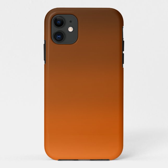 Capa Para iPhone 11 Castanho para Fade Laranja (Verso)
