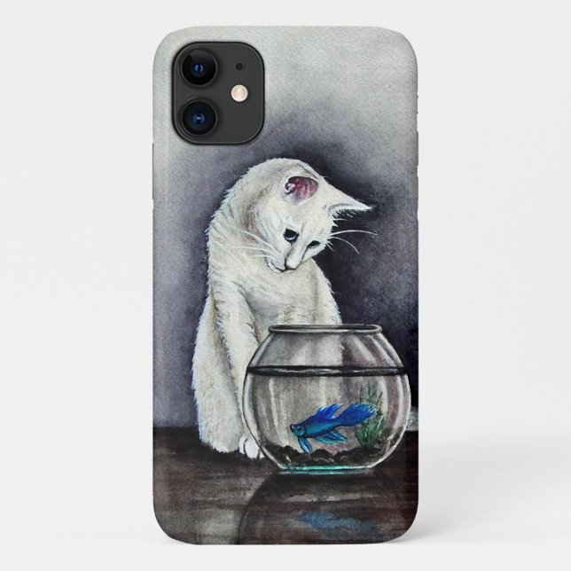 Capa Para iPhone 11 Cat Anticipation (Verso)