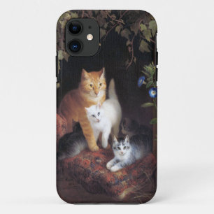 Capa Para iPhone 11 Cat Family e Ivy Leaf por Henriette Ronner-Knip